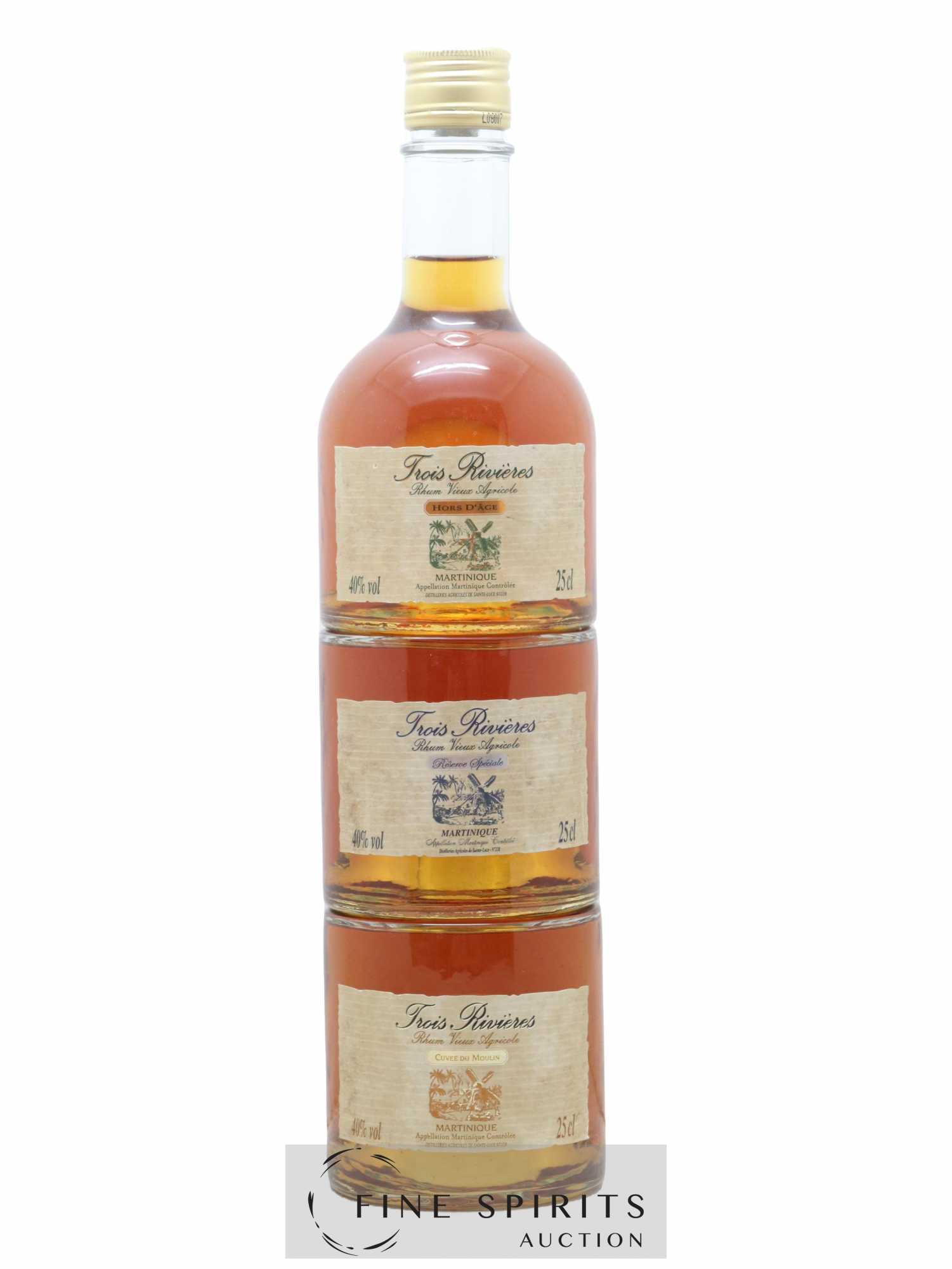 Trois Rivières Of. Hors d'âge - Réserve Spéciale - Cuvée du Moulin (Set of 3x25cl.)