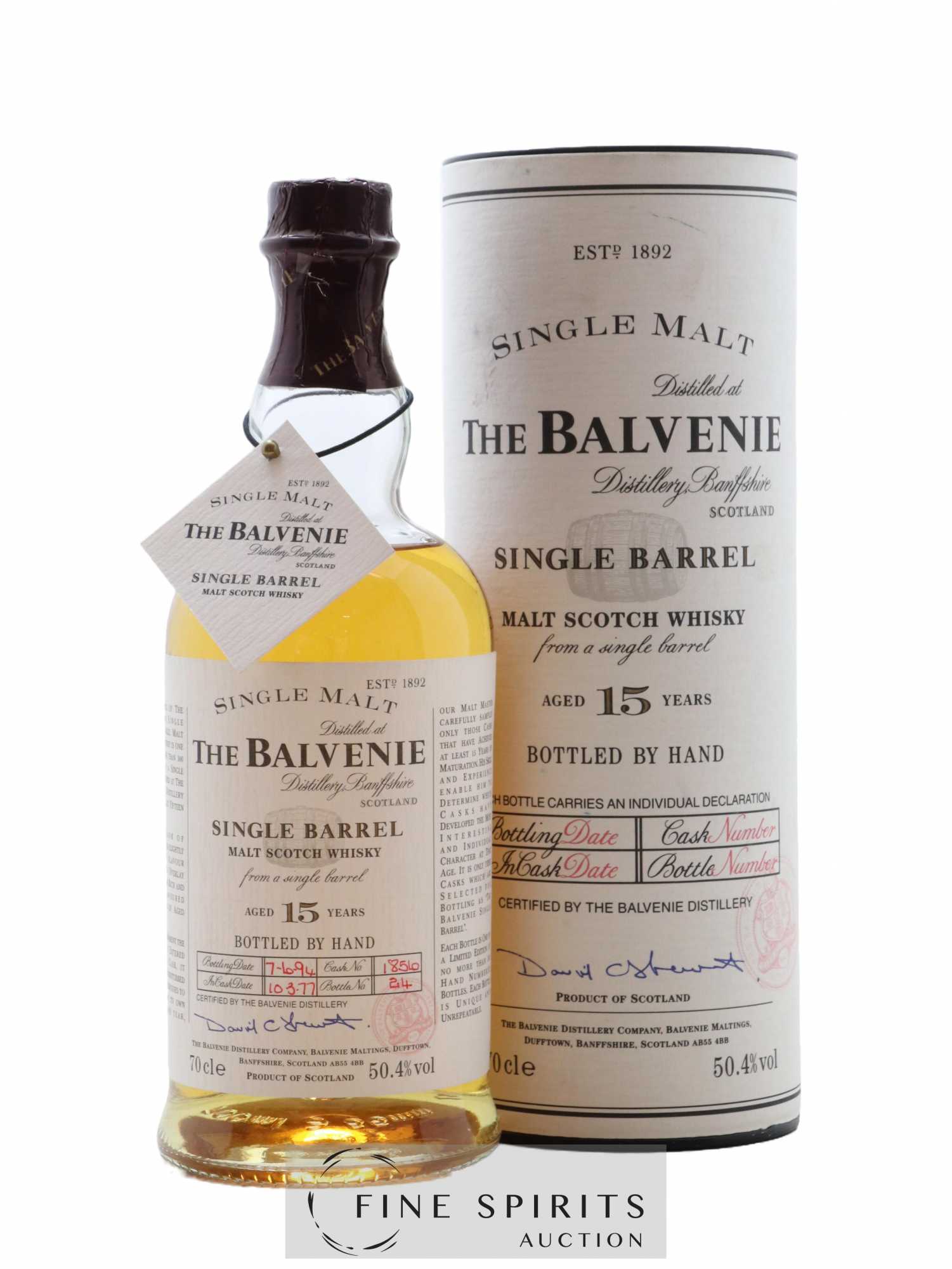 Balvenie (The) 15 years 1977 Of. Cask n°18540 - bottled 1994 Single Barrel