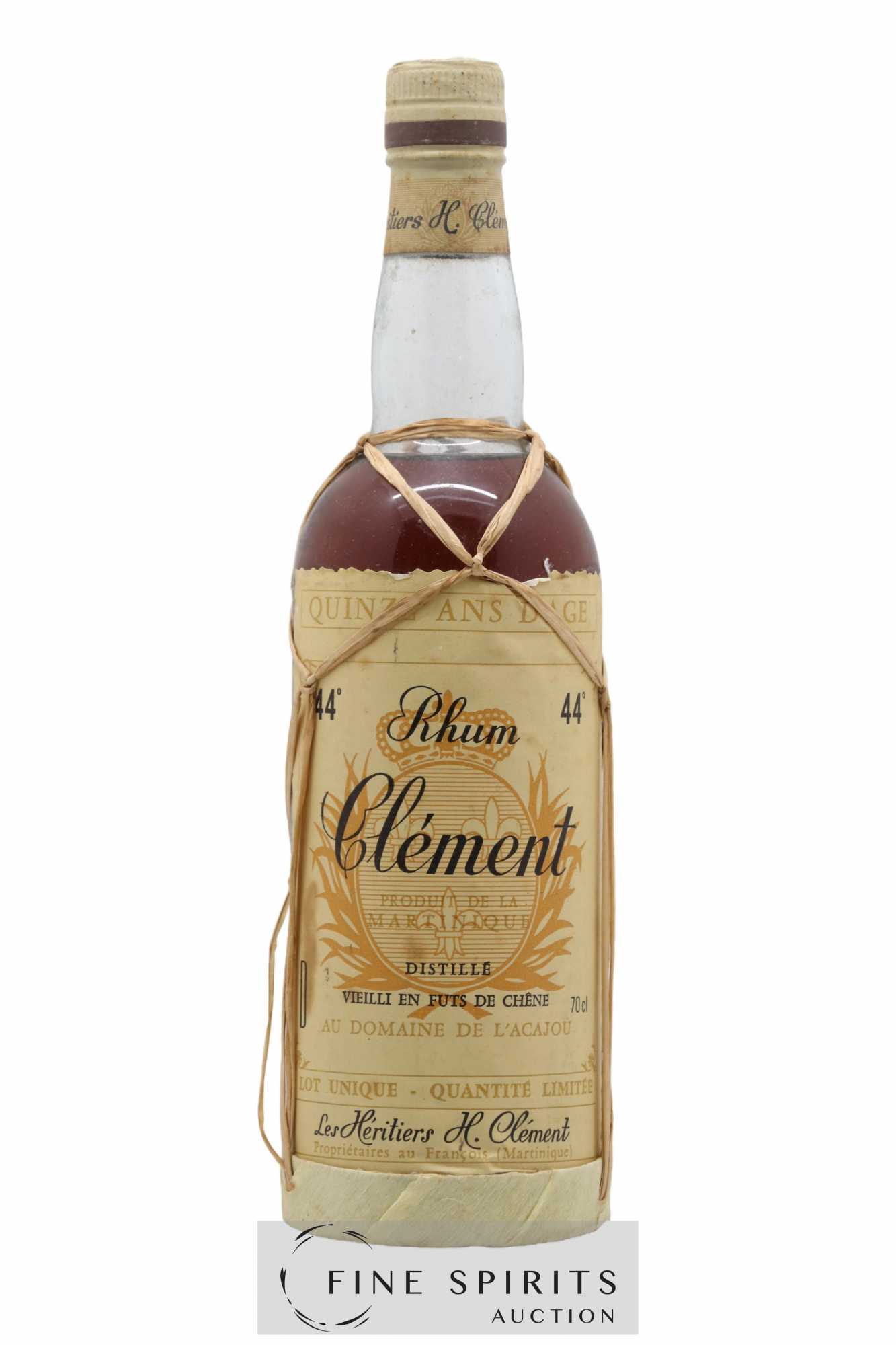 Clément 15 years Of. Domaine de l'Acajou Vieilli en fûts de Chêne