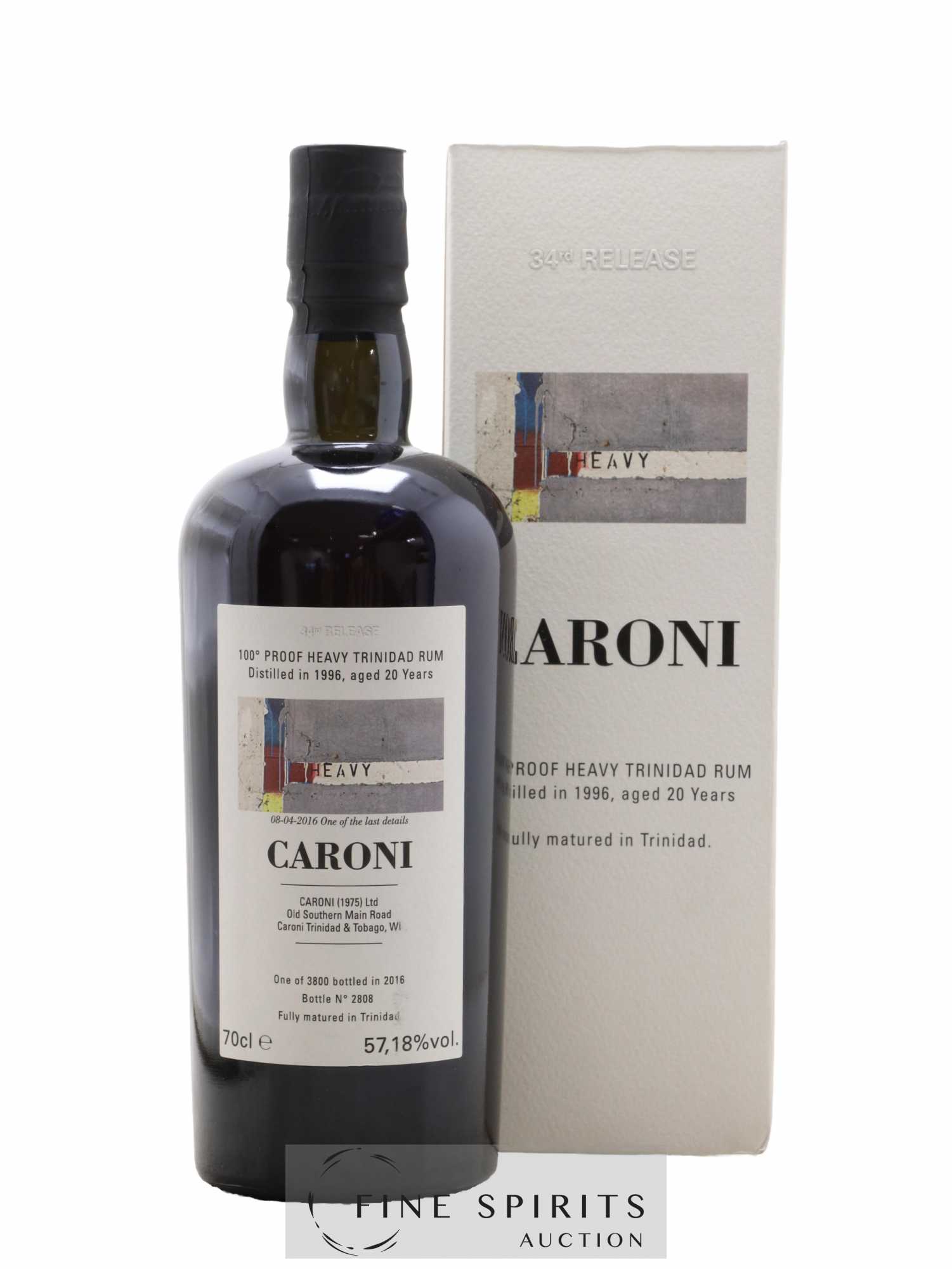 Caroni 20 years 1996 Velier The Heavy Wall 100° Proof 34th Release - One of 3800 - bottled 2016 Special Release