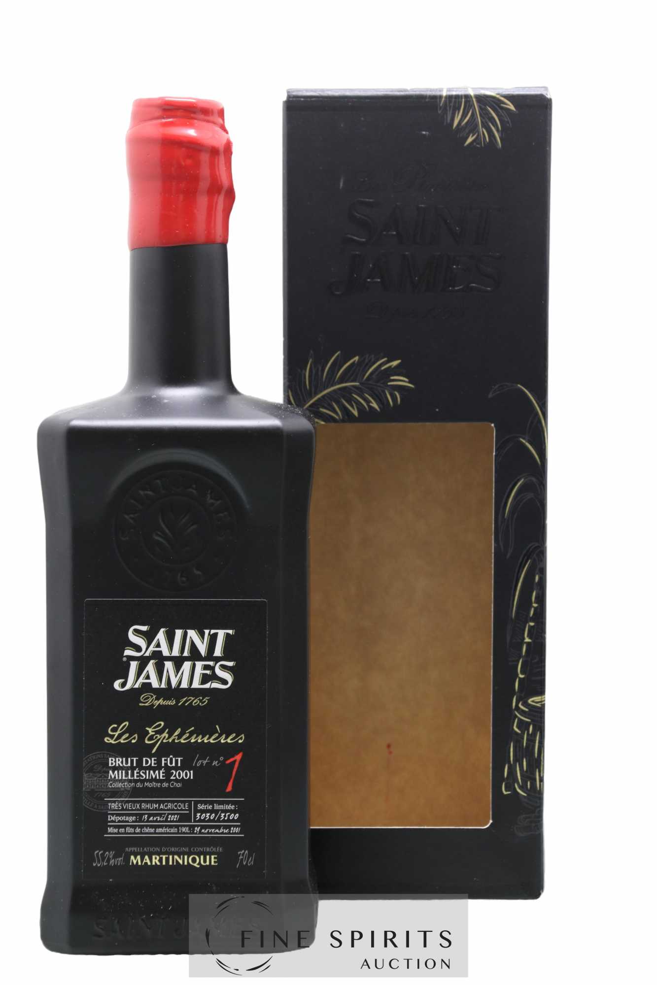 Saint James 2001 Of. Les Ephémères Lot n°1 - One of 3500 - bottled 2021