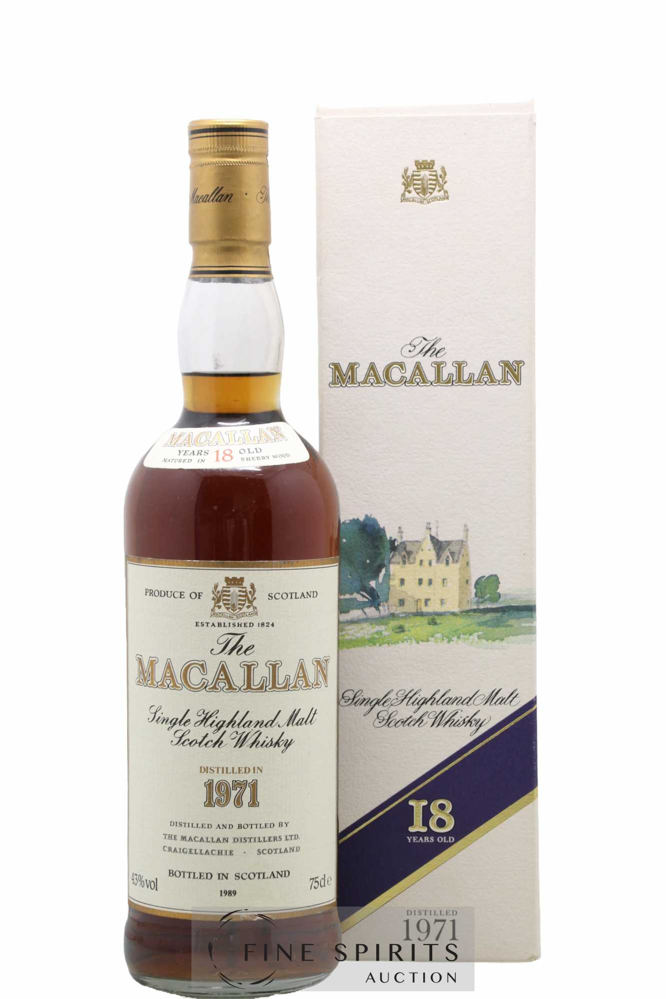 Macallan (The) 18 years 1971 Of. Sherry Wood Matured - bottled 1989 Gouin Import