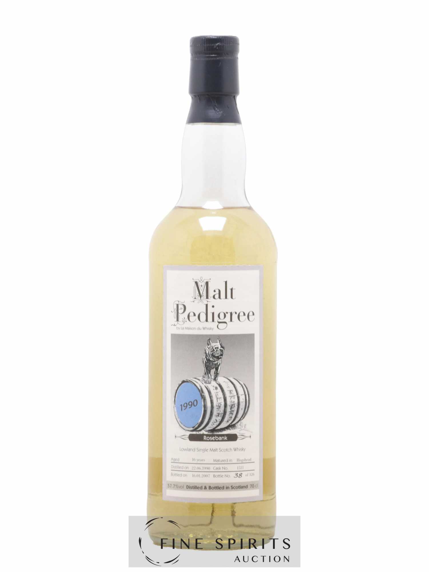 Rosebank 16 years 1990 LMDW Malt Pedigree Cask n°1511 - One of 326 - bottled 2007