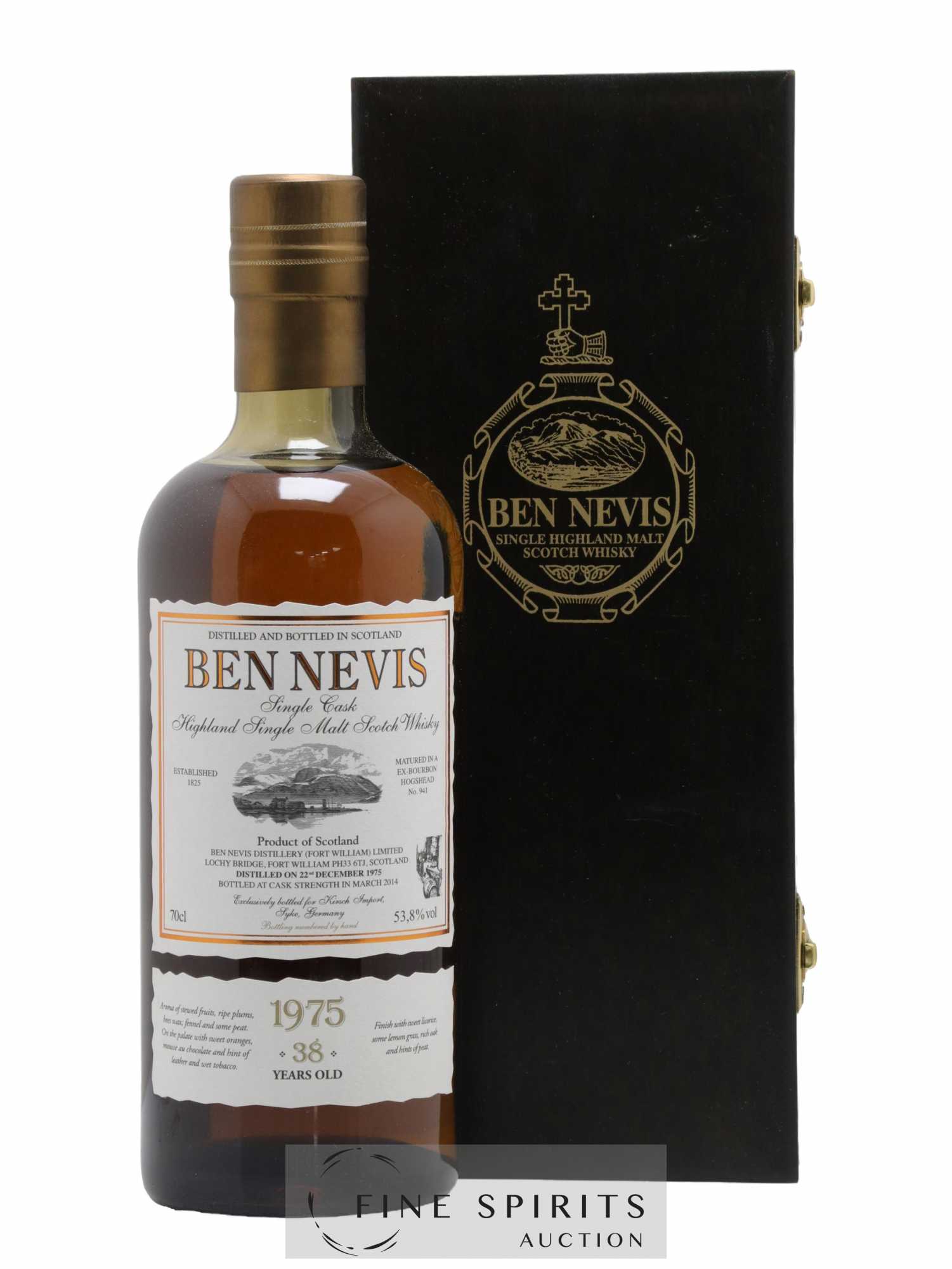 Ben Nevis 38 years 1975 Of. Single Cask n°941 - bottled 2014 Kirch Import