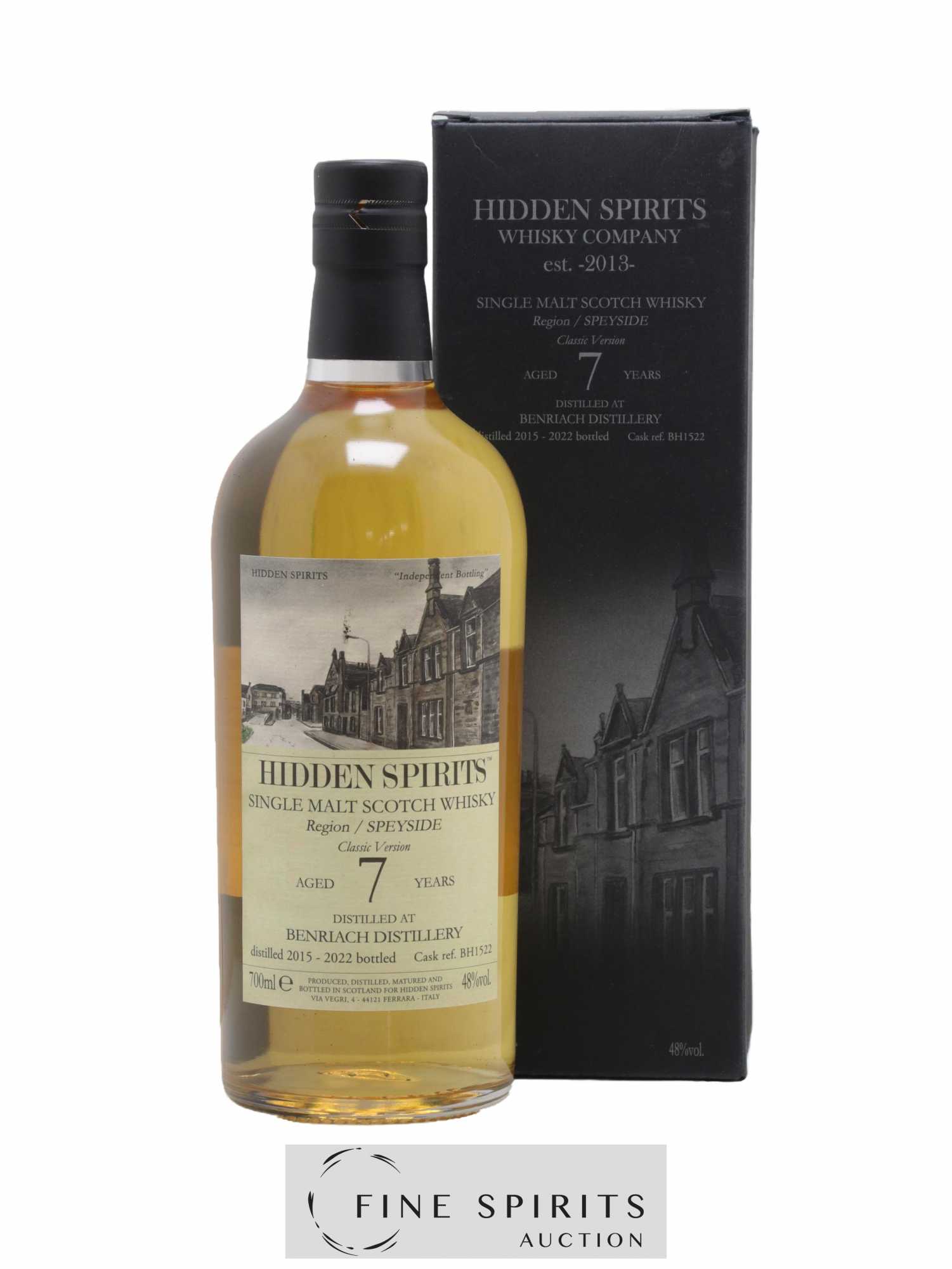 Benriach 7 years 2015 Hidden Spirits Cask ref BH1522 - bottled 2022 Classic Version