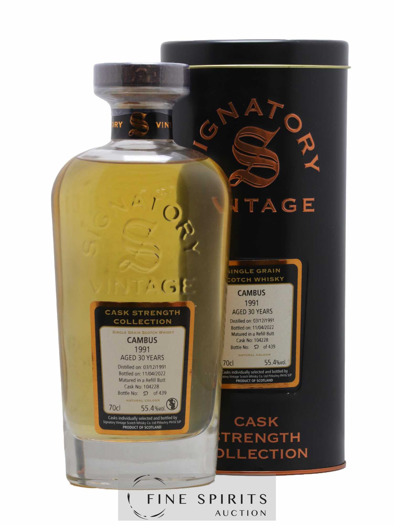 Cambus 30 years 1991 Signatory Vintage Cask n°104228 - One of 439 - bottled 2022 Cask Strength Collection