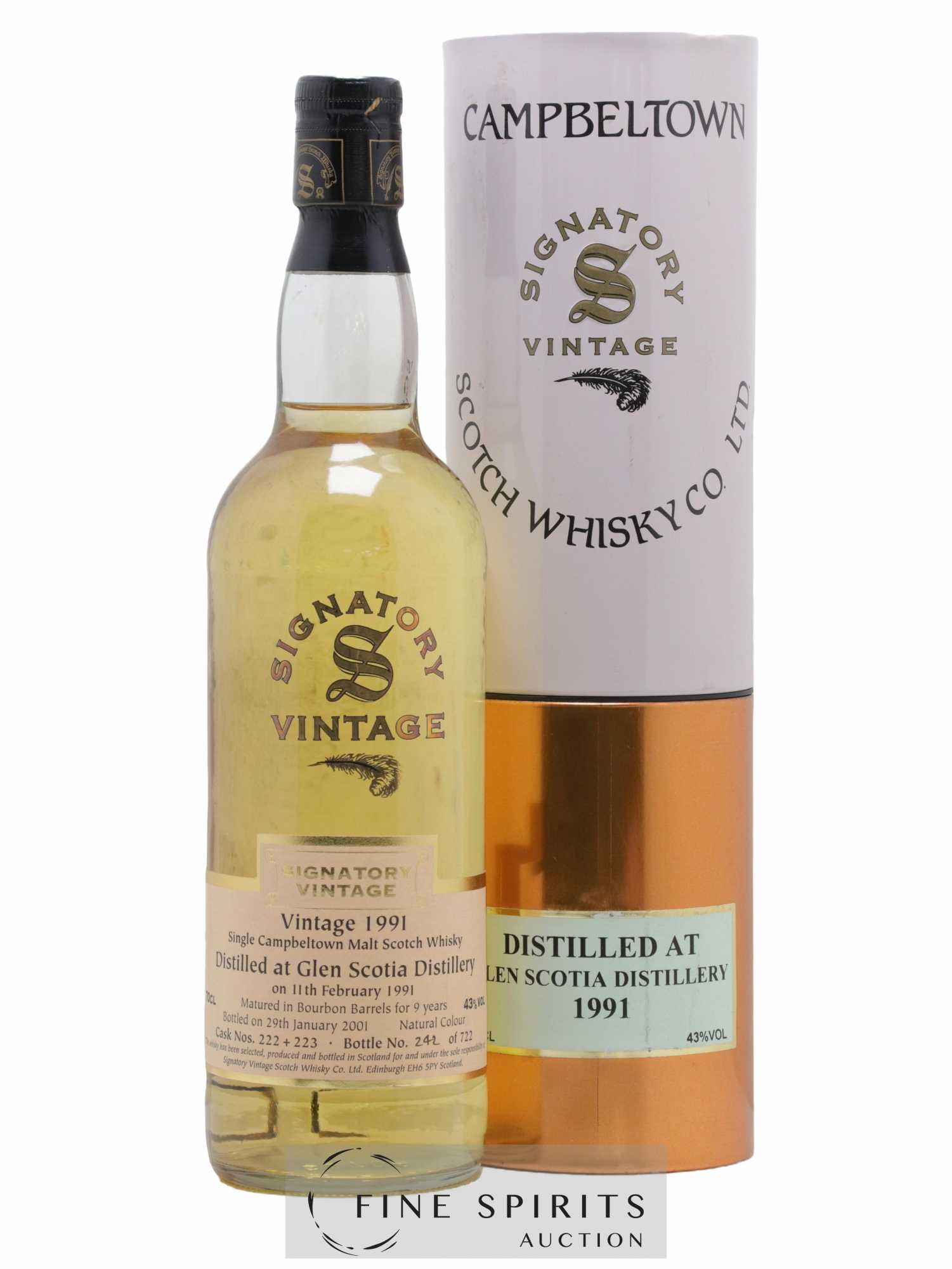 Glen Scotia 9 years 1991 Signatory Vintage Cask n°222-223 - One of 722 - bottled 2001