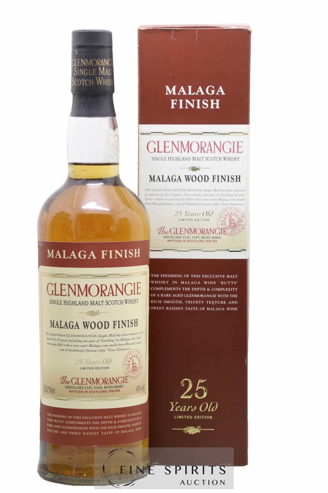 Glenmorangie 25 years Of. Malaga Wood Finish Limited Edition
