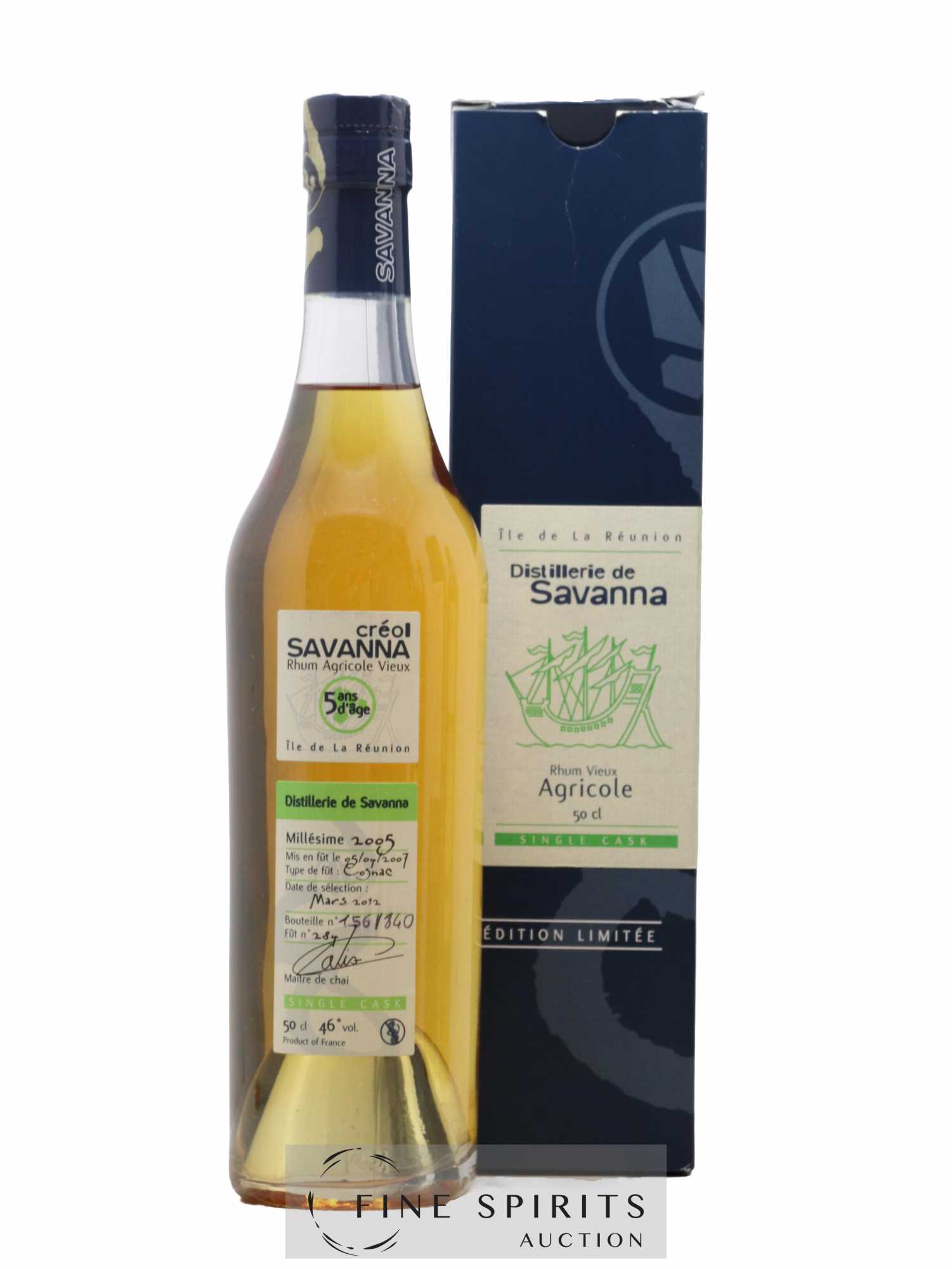 Savanna 5 years 2005 Of. Créol Single Cask n°284 - One of 840 (50cl.)