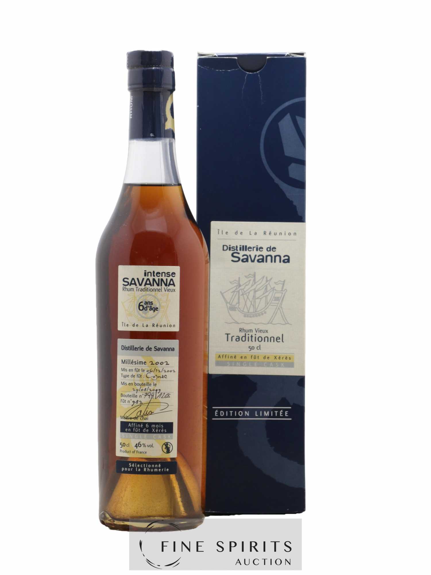 Savanna 6 years 2002 Of. Intense Fût n°982 - One of 1268 - bottled 2009 (50cl.)