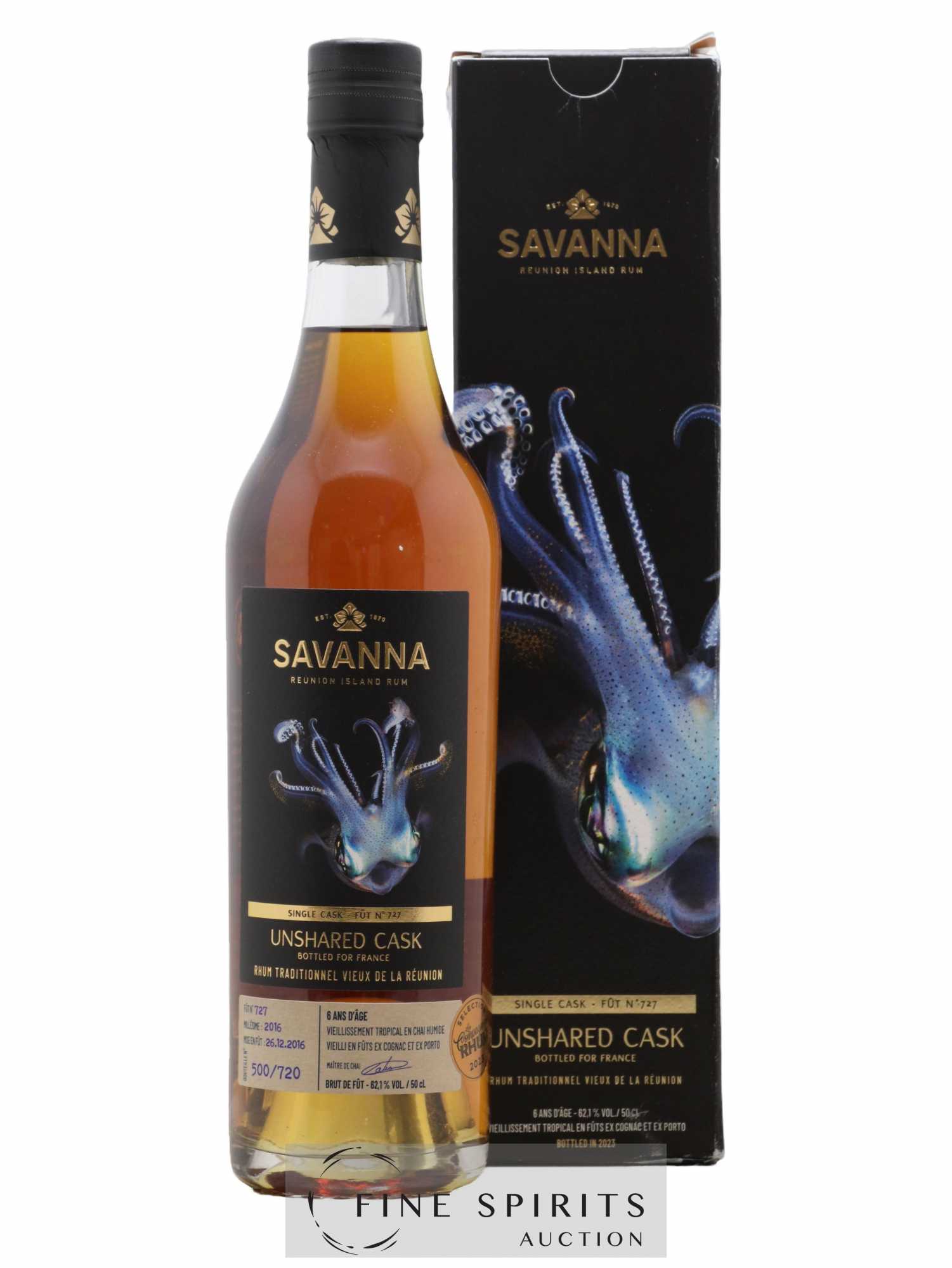 Savanna 6 years 2016 Of. Unshared Cask Fût n°727 - One of 720 For France (50cl.)