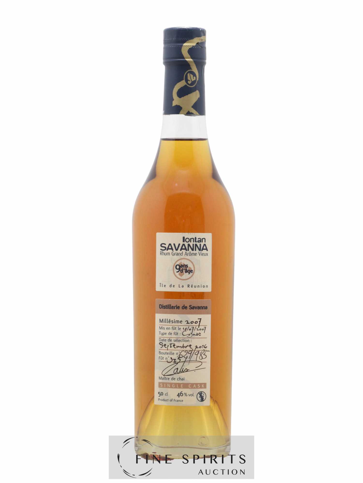 Savanna 9 years 2007 Of. Iontan Fût n°345 - One of 985 (50cl.)