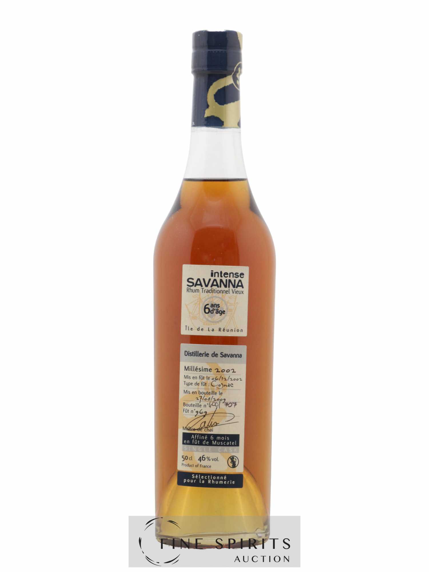 Savanna 6 years 2002 Of. Intense Fût n°969 - One of 707 - bottled 2009 (50cl.)