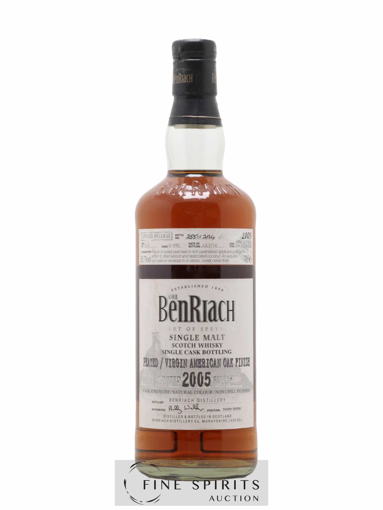 Benriach 9 years 2005 Of. Cask n°3781 - One of 294 - bottled 2014 Limited Release