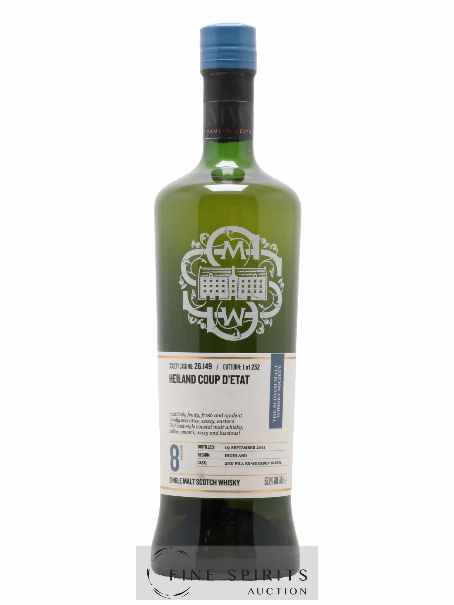 Heiland Coup d'Etat 8 years 2011 The Scotch Malt Whisky Society Cask n°26.149 - One of 252