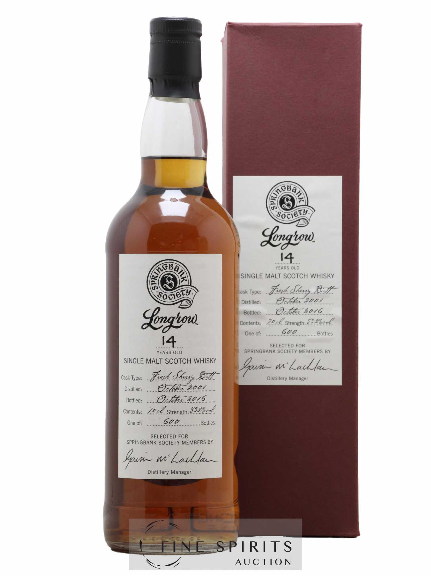 Longrow 14 years 2001 Of. One of 600 - bottled 2016 Springbank Society