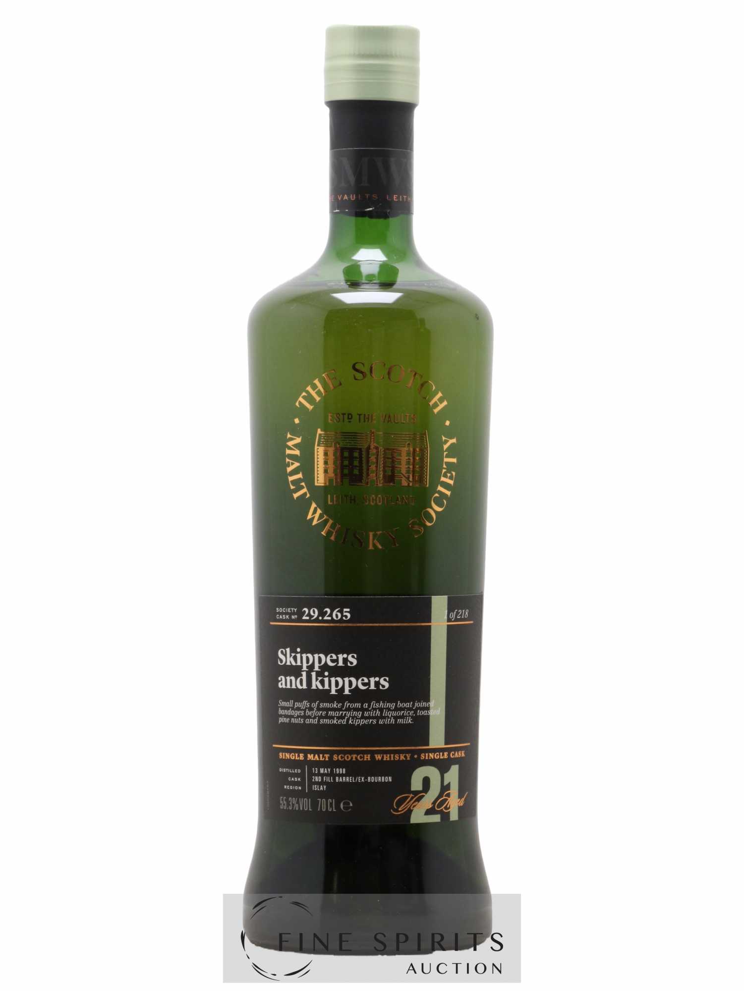 Skippers and Kippers 21 years 1998 The Scotch Malt Whisky Society Cask n°29.265 - One of 218 - bottled 2019