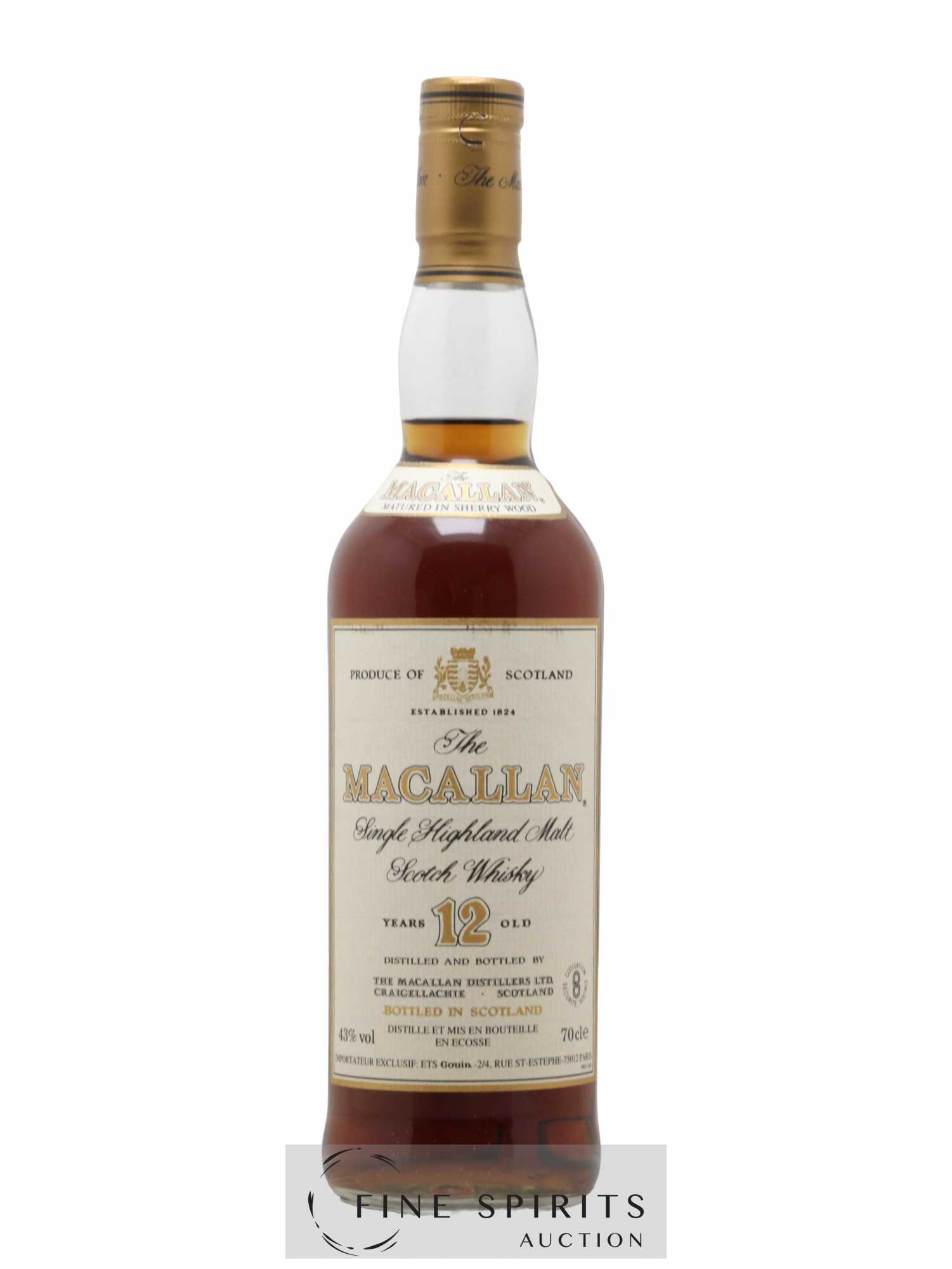 Macallan (The) 12 years Of. Sherry Wood Matured Ets Gouin Import (70cl.)