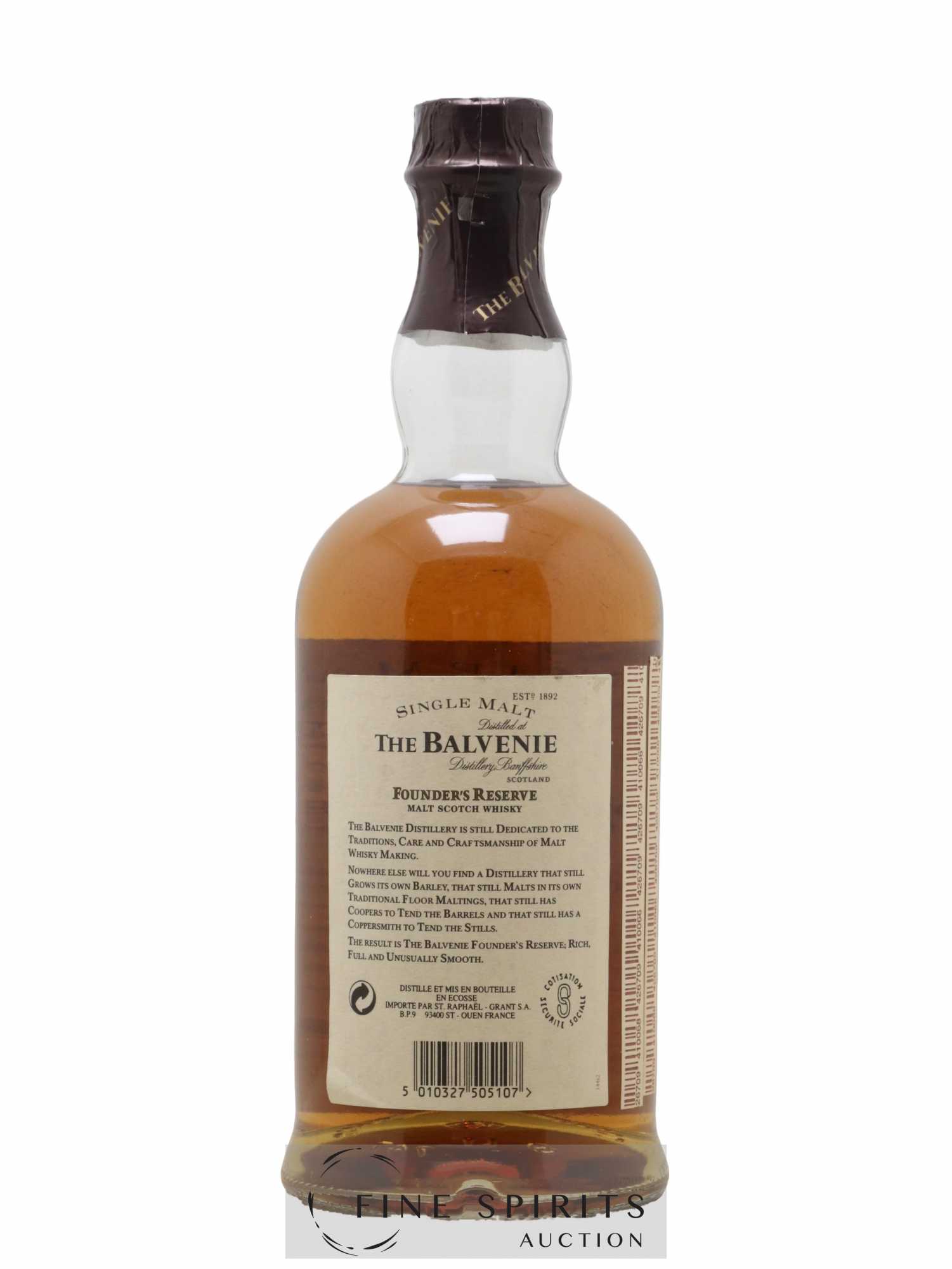 レア品The Balvenie Founder's Reserve 10年 Balvenie - 10 Year Old (Founder's Reserve) Whisky Auction