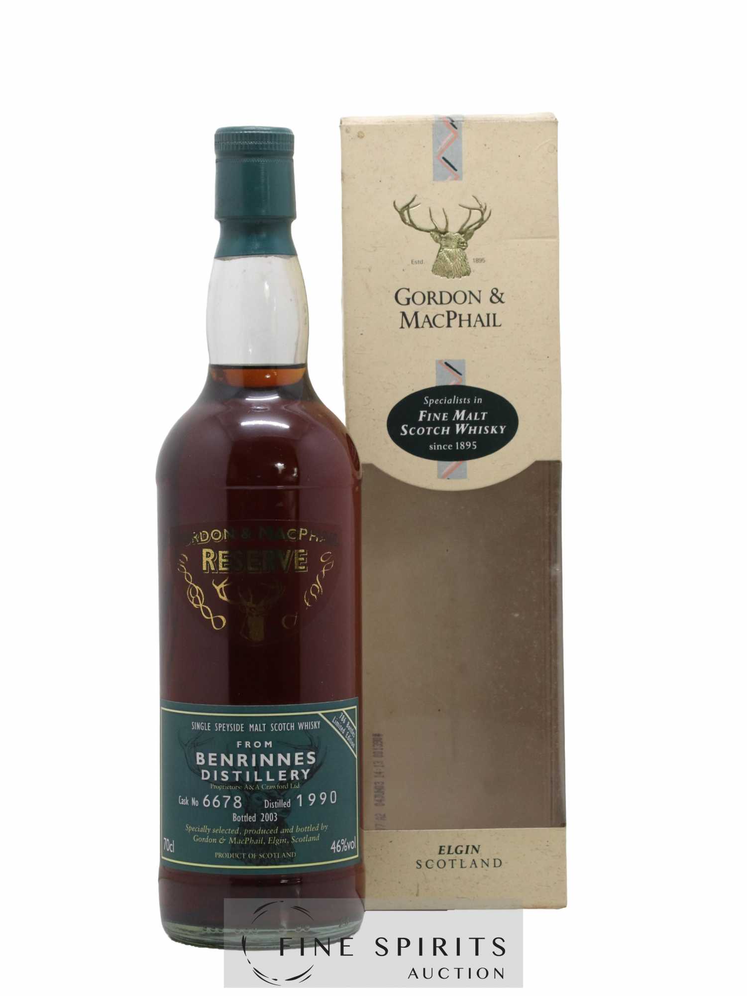 Benrinnes 1990 Gordon & MacPhail Reserve Cask n°6678 - One of 786 - bottled 2003