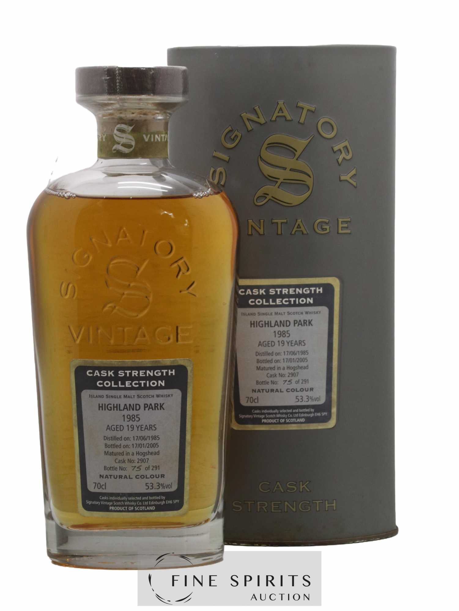 Highland Park 19 years 1985 Signatory Vintage Cask n°2907 - One of 291 - bottled 2005 Cask Strength Collection