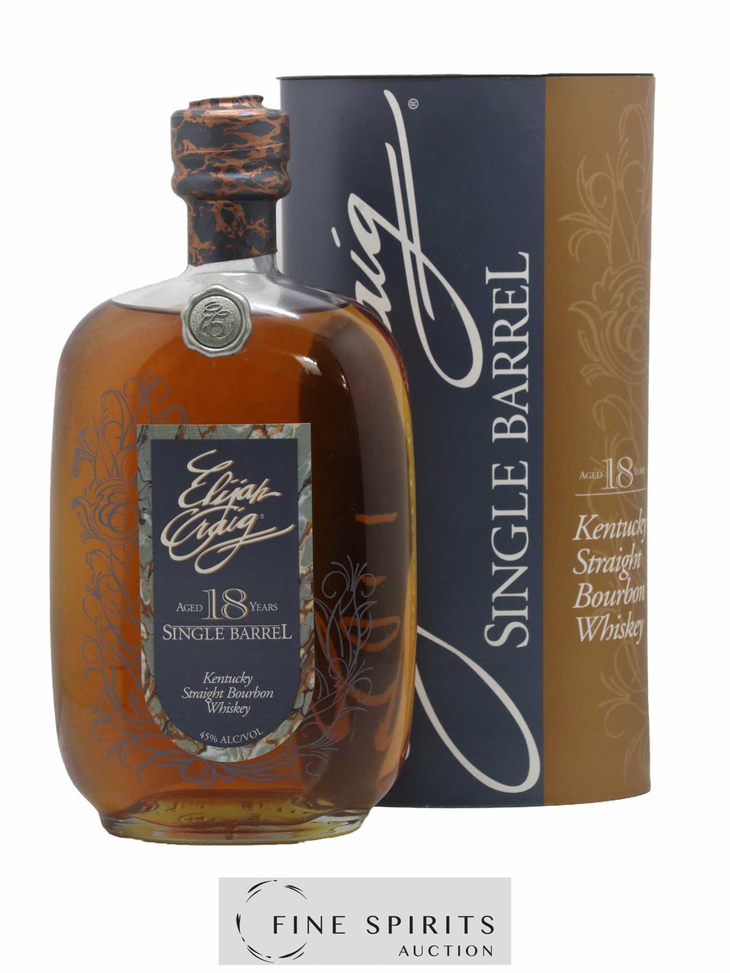 Elijah Craig 18 years Of. Single Barrel n°655 - barreled on 1983 (75cl.)