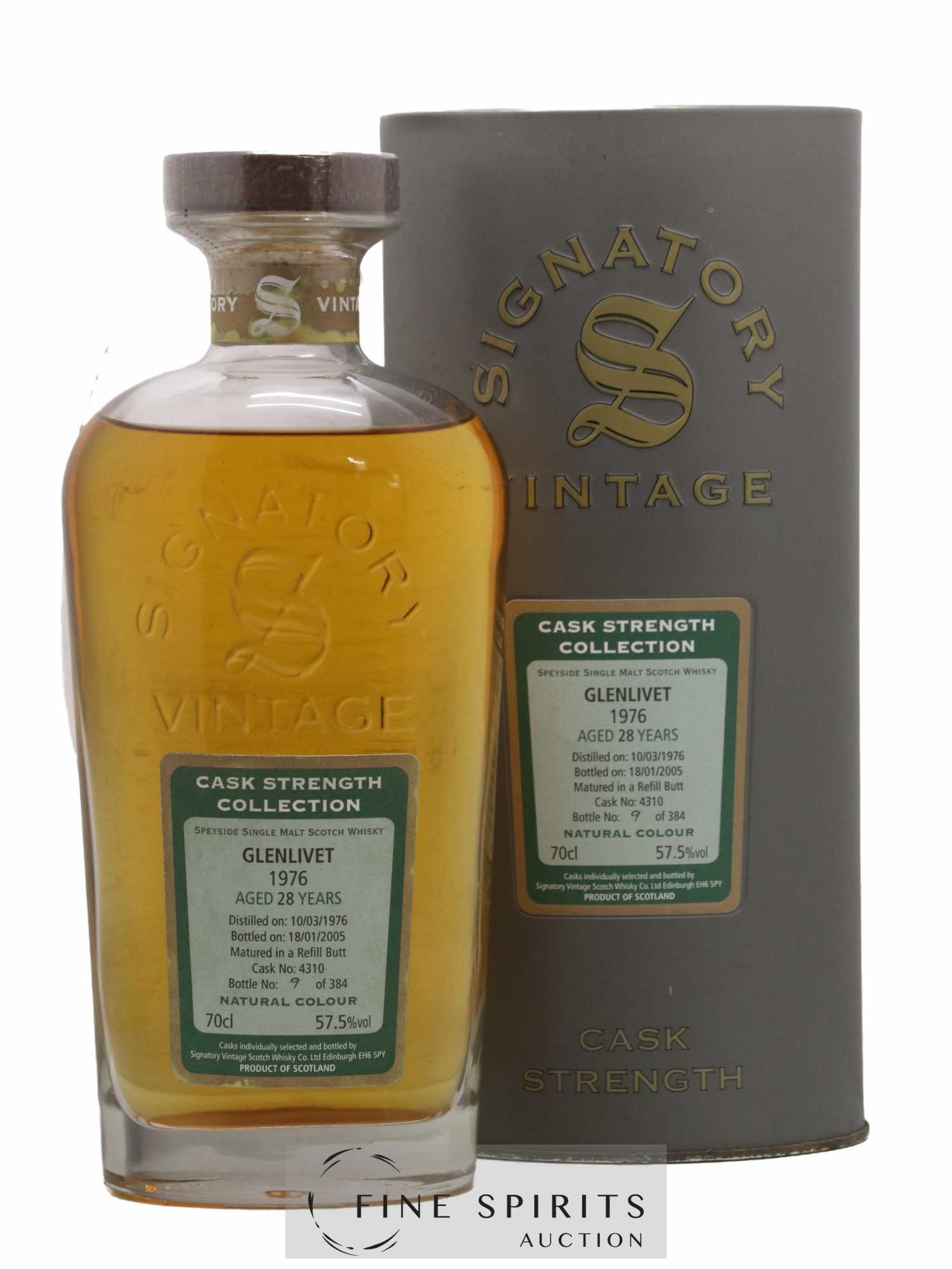 Glenlivet (The) 28 years 1976 Signatory Vintage Cask n°4310 - One of 384 - bottled 2005 Cask Strength Collection