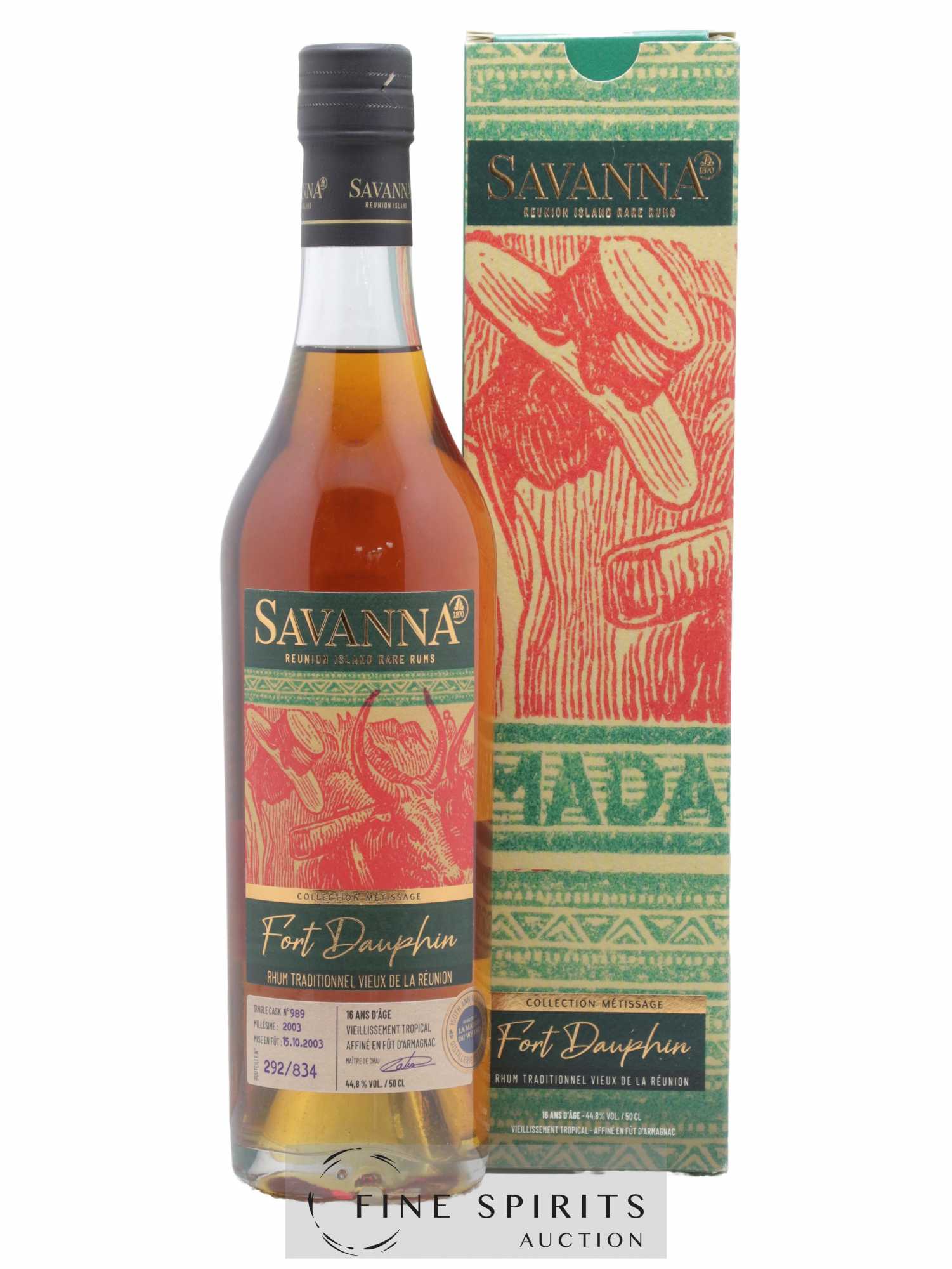 Savanna 16 years 2003 Of. Collection Metissage Fût n°989 - One of 834 - bottled 2019 (50cl.)