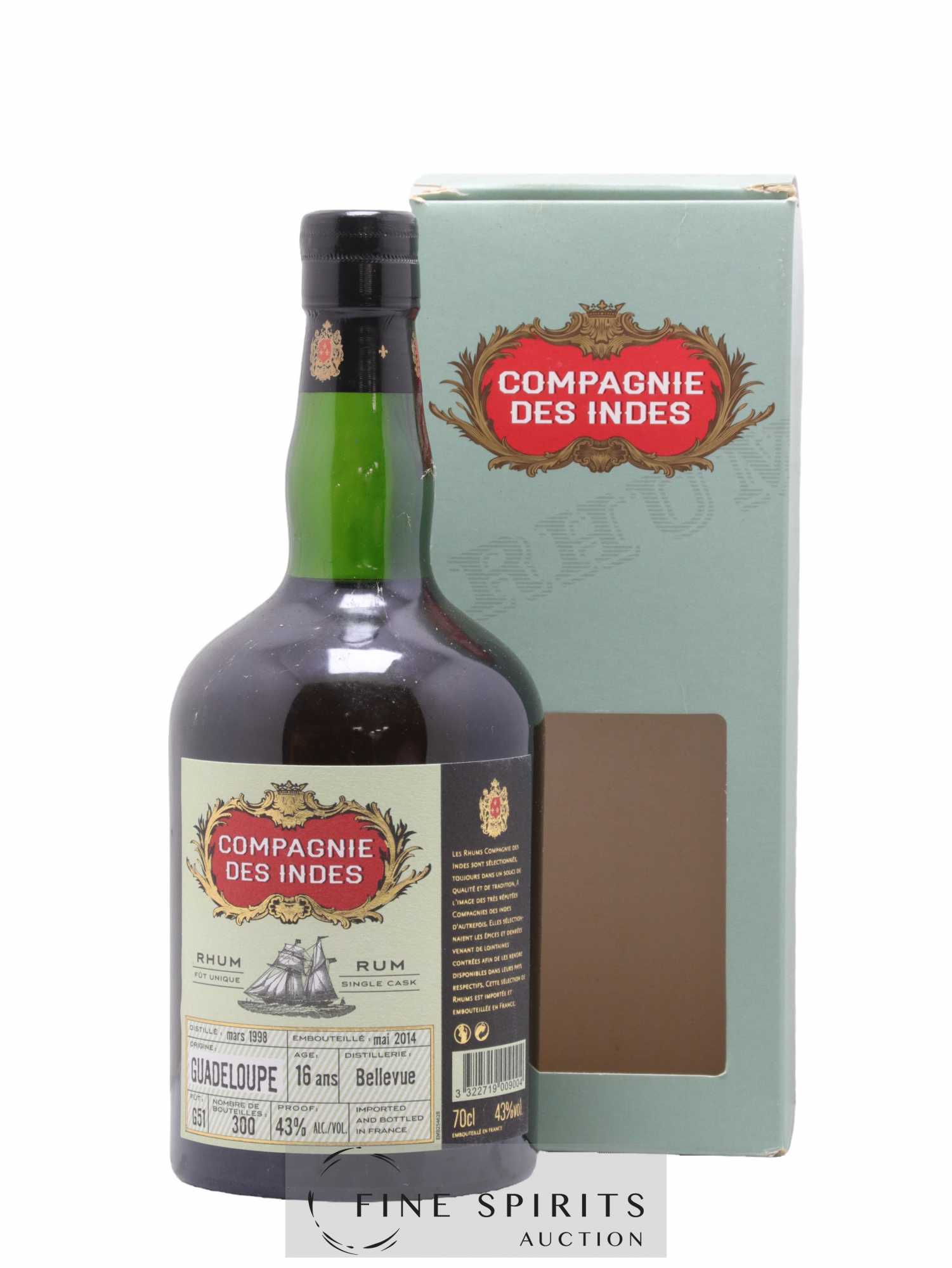 Bellevue 16 years 1998 Compagnie des Indes Fût G51 - One of 300 - bottled 2014