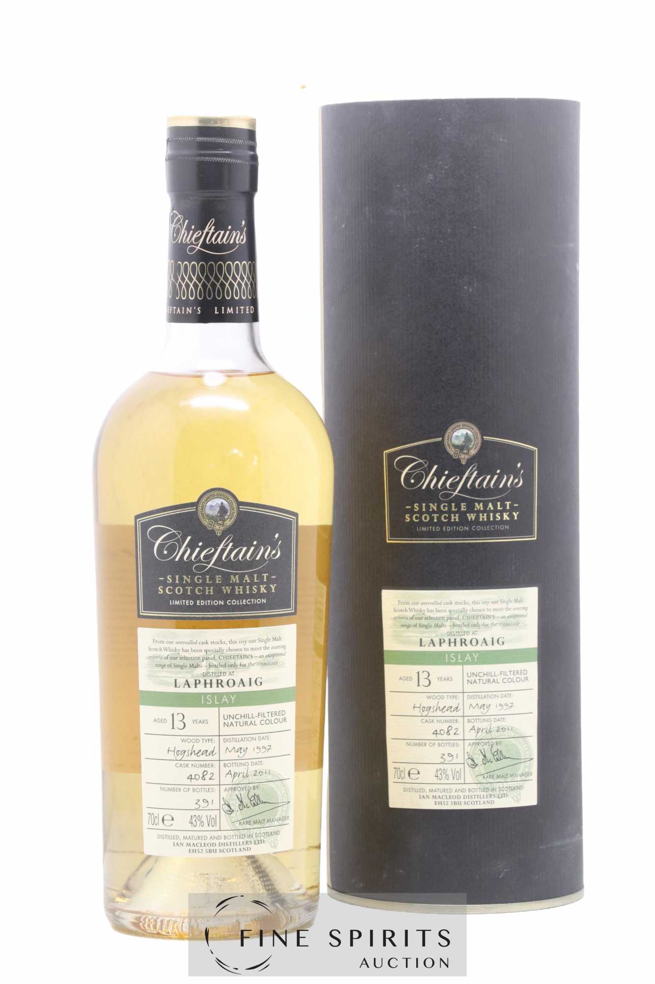 Laphroaig 13 years 1997 Ian Macleod Chieftain's Cask n°4082 - One of 391 - bottled 2011 Limited Edition Collection