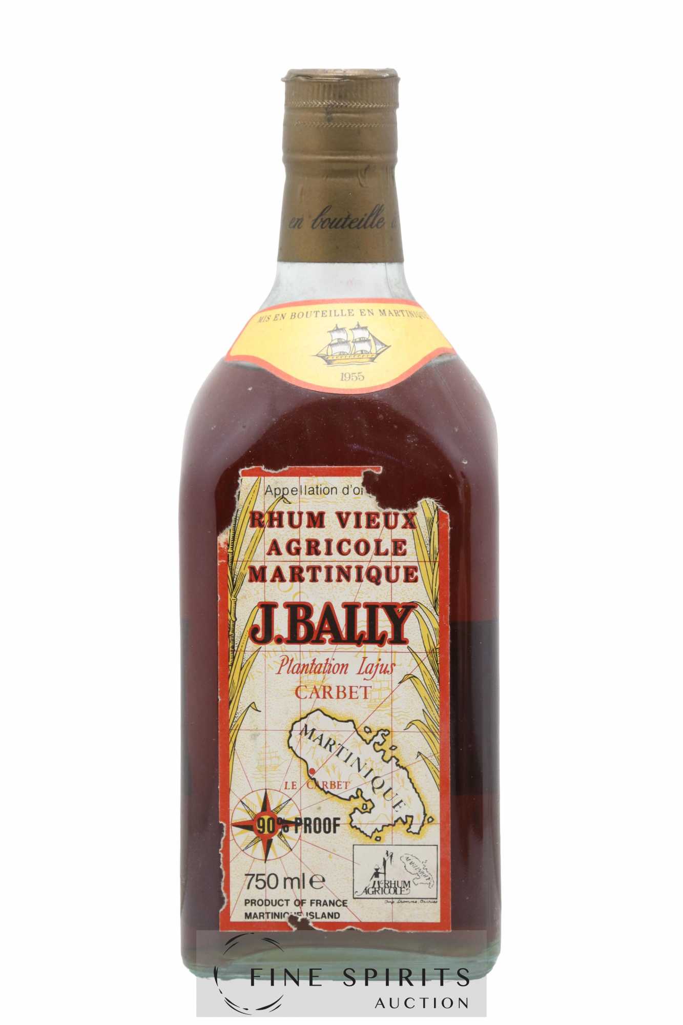 J. Bally 1955 Of. Plantations Lajus du Carbet (75cl.)