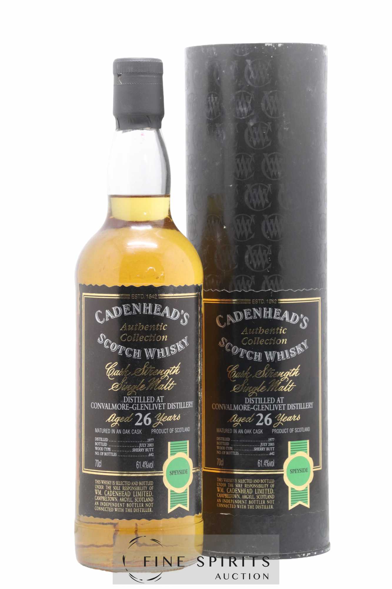 Convalmore 26 years 1977 Cadenhead's Sherry Butt - One of 642 - bottled 2003 Authentic Collection