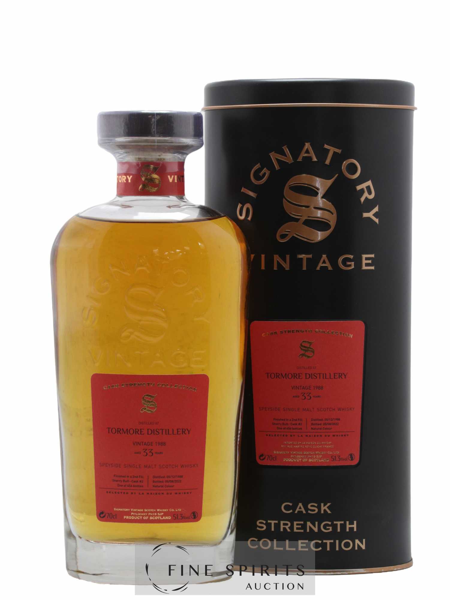 Tormore 33 years 1988 Signatory Vintage Sherry Butt Cask n°2 - One of 456 - bottled 2022 LMDW Cask Strength Collection