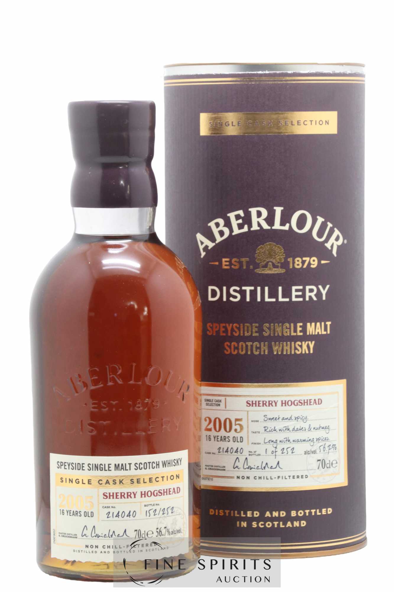 Aberlour 16 years 2005 Of. Cask n°214040 - One of 252 Single Cask Selection