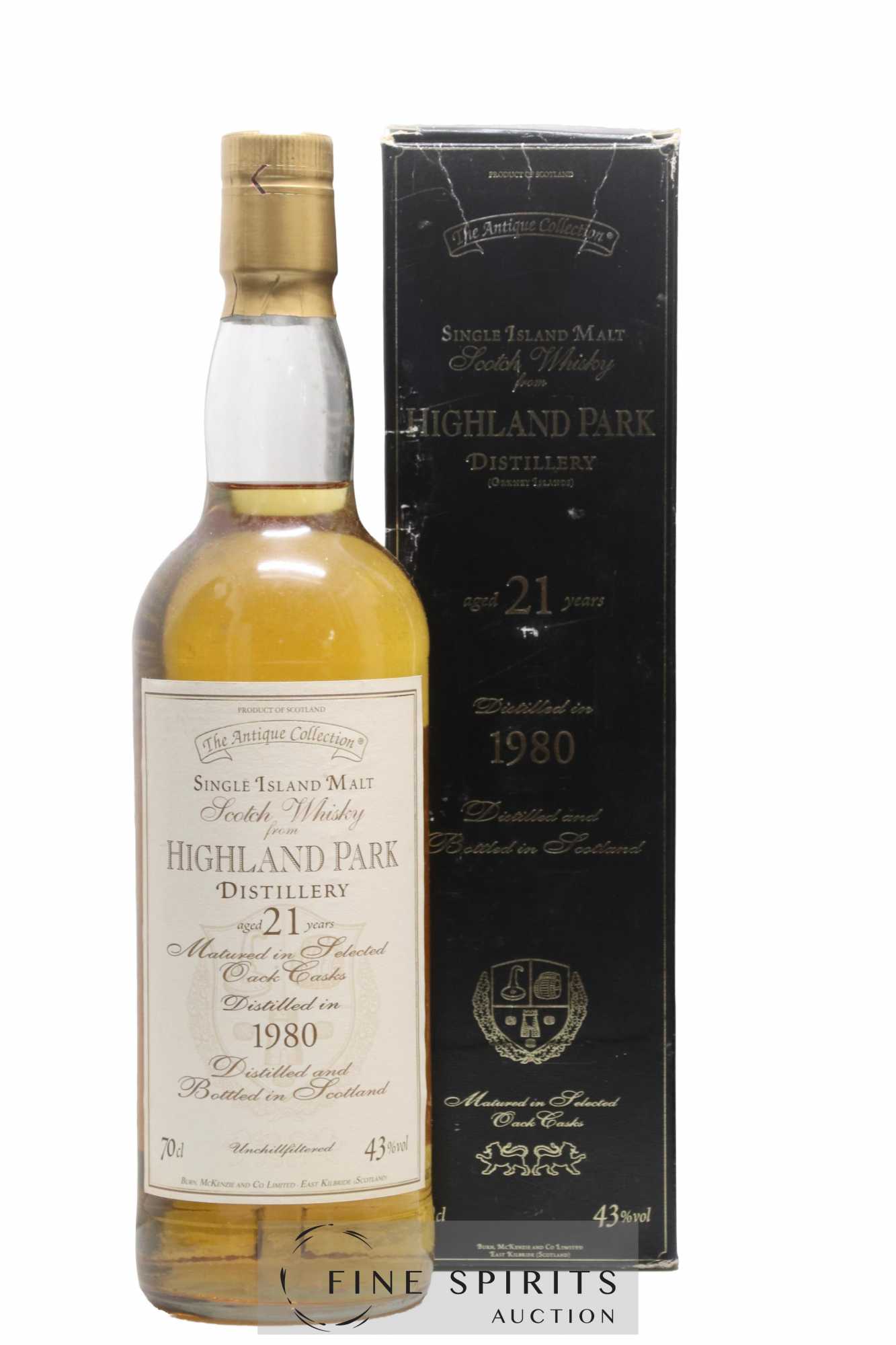 Highland Park 21 years 1980 Burn McKenzie & Co. Ltd. The Antique Collection