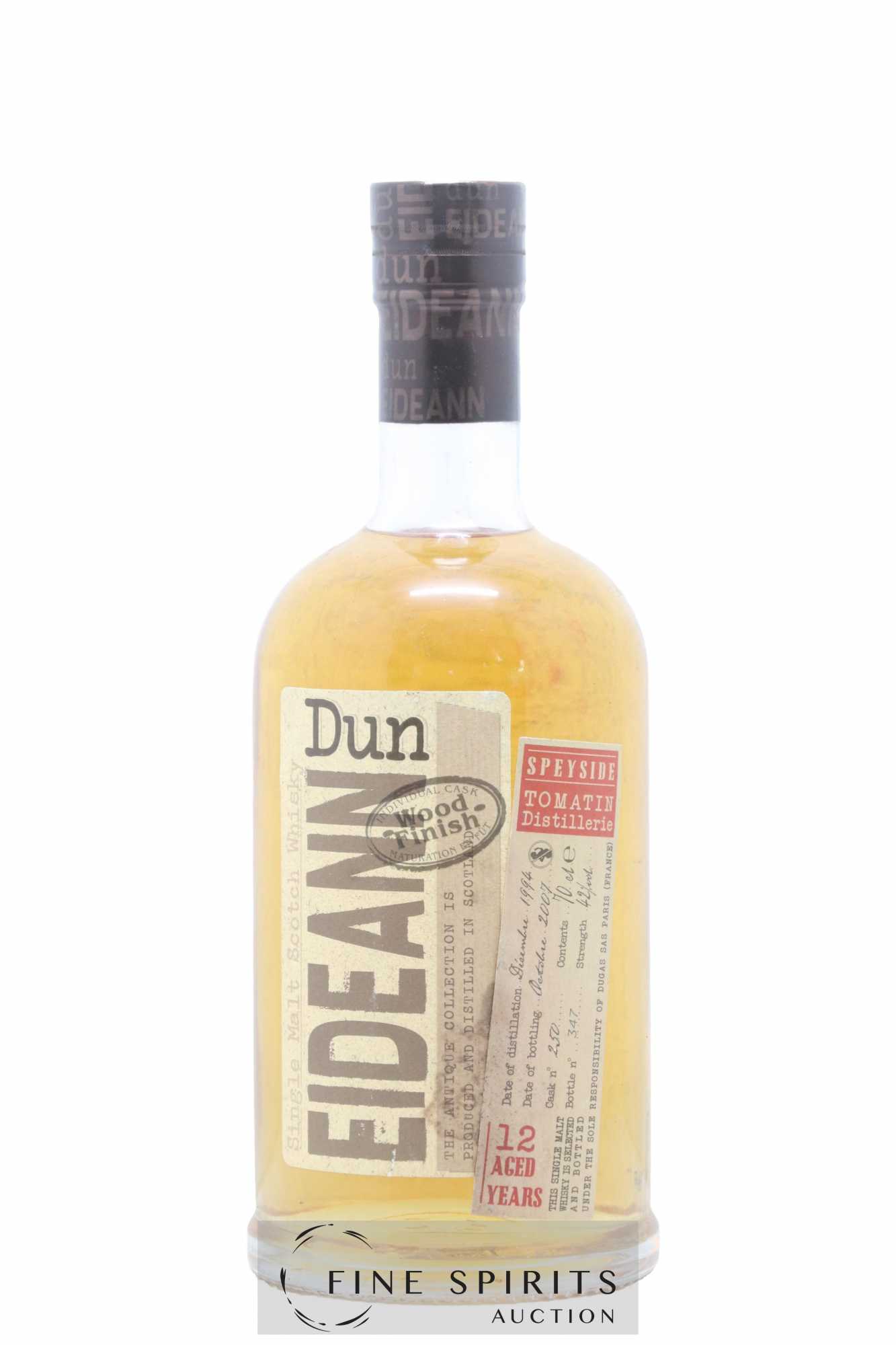 Tomatin 12 years 1994 Dun Eideann Wood Finish Cask n°250 - bottled 2007 Dugas