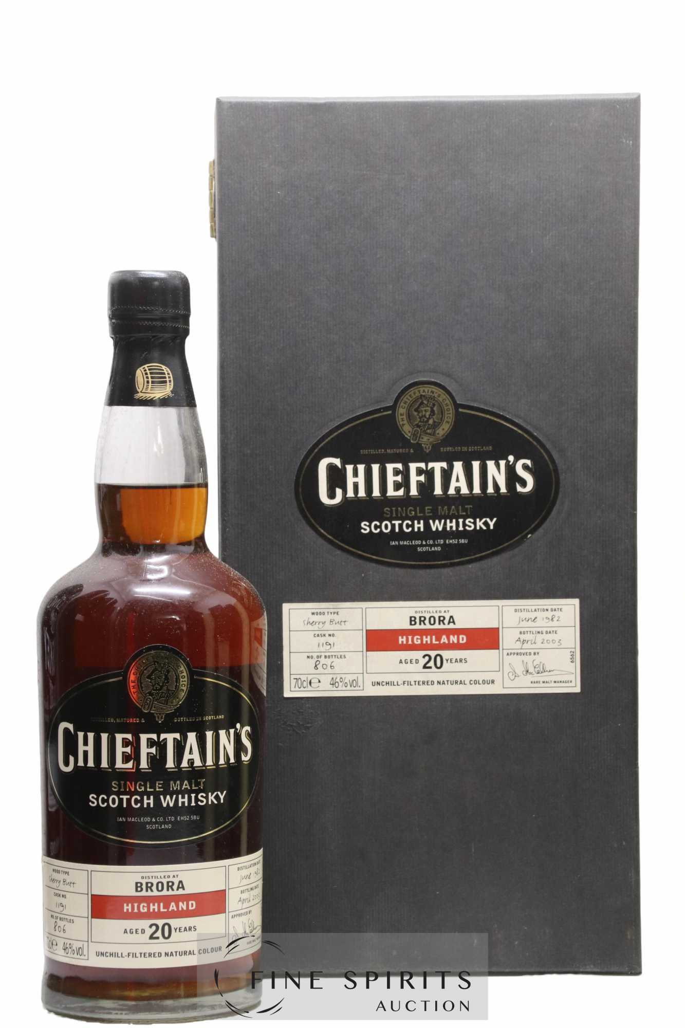 Brora 20 years 1982 Ian Macleod Chieftain's Cask n°1191 - One of 806 - bottled 2003