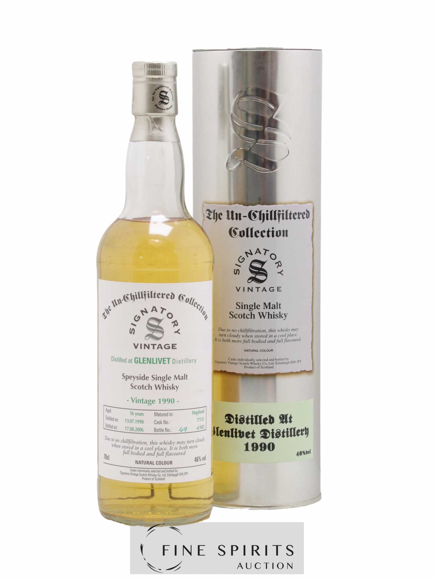 Glenlivet (The) 16 years 1990 Signatory Vintage Cask n°17131 - One of 402 - bottled 2006 The Un-Chillfiltered Collection