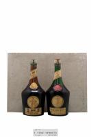 Bénédictine Of. (B and B Gold Wax & Red Wax) Set with glasses 