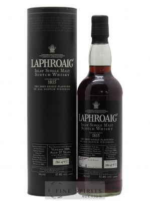 Laphroaig 27 years 1980 Of. Oloroso Sherry Cask Limited Edition 972 Botlles Vintage Black Label   - Lot de 1 Bouteille
