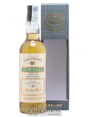 Auchentoshan 18 years 1999 Cadenhead's Rum Cask - Barbados Rum One of 192 - bottled 2017   - Lot of 1 Bottle