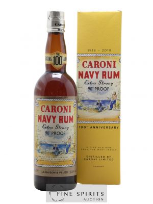 Caroni 18 years Velier Navy Rum 90° Proof - bottled 2018 Celebrating the 100th Anniversary Extra Strong   - Lot de 1 Bouteille