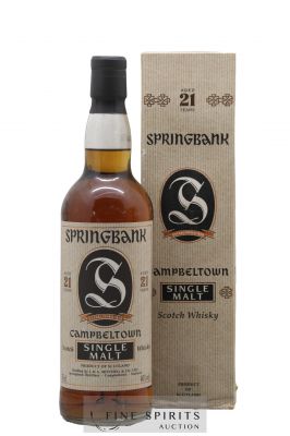 Springbank 21 years Of. Parchment Label SOC. AUXIL import   - Lot de 1 Bouteille