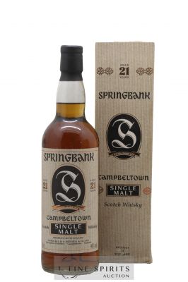 Springbank 21 years Of. Parchment Label SOC. AUXIL import   - Lot of 1 Bottle