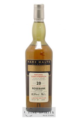 Rosebank 20 years 1981 Of. Rare Malts Selection Natural Cask Strengh - bottled 2002 Limited Edition ---- - Lot de 1 Bouteille