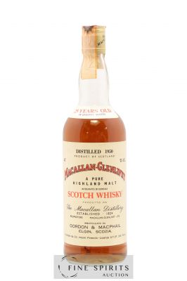 Macallan Glenlivet 25 years 1950 Gordon & MacPhail Sherry Wood Finish (75cl.) Defect in the glass
 ---- - Lot de 1 Bottle